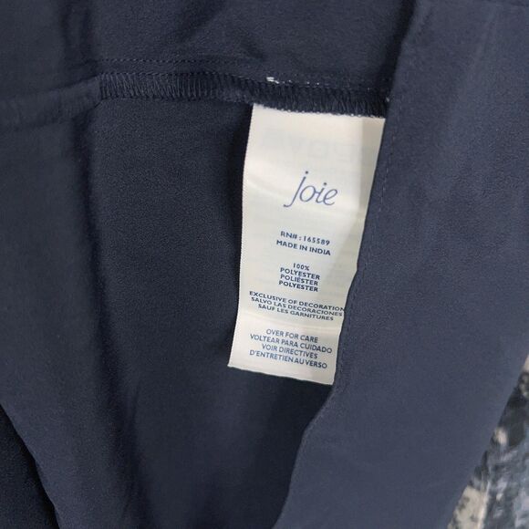 Joie Dress Womens Medium Blue Floral Baltic Pleat Swing Feminine Romantic Ruffle - Picture 8 of 16